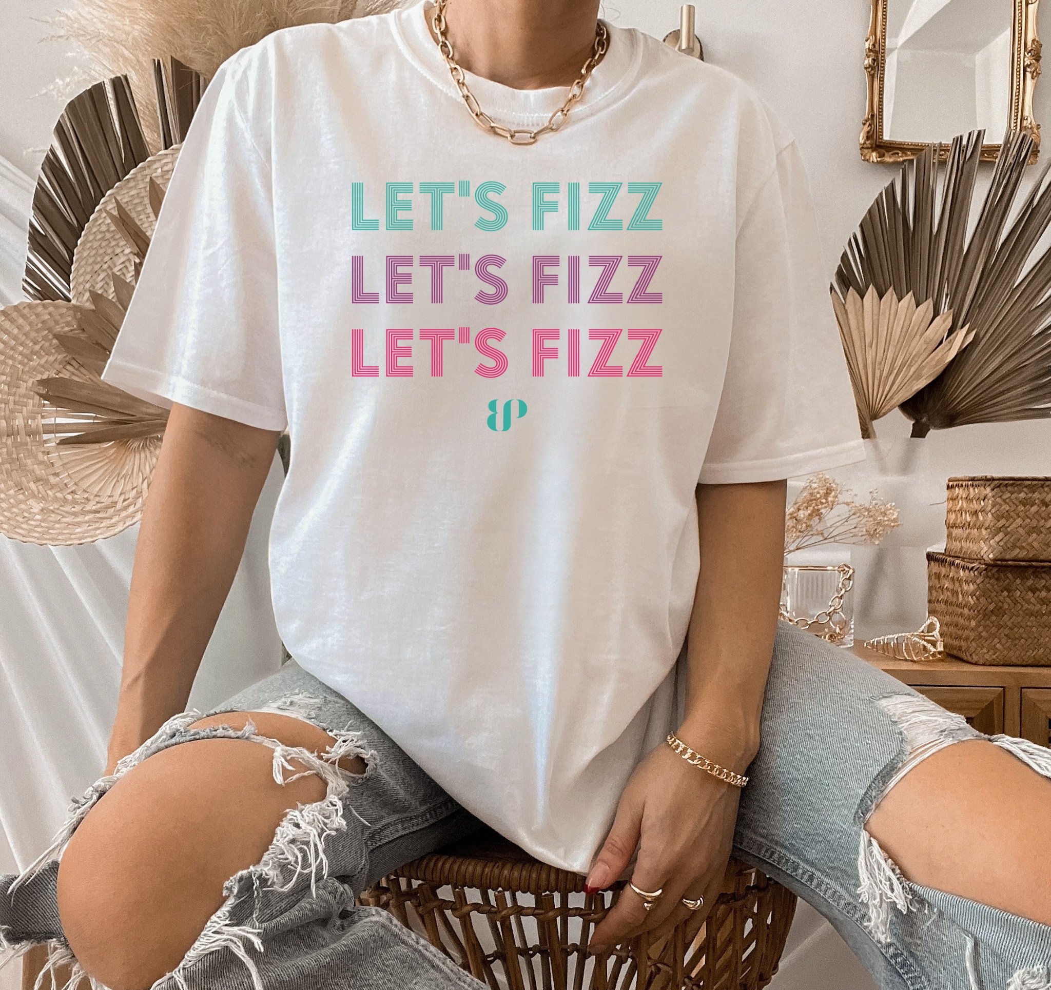 Image for Let's Fizz Tee in White