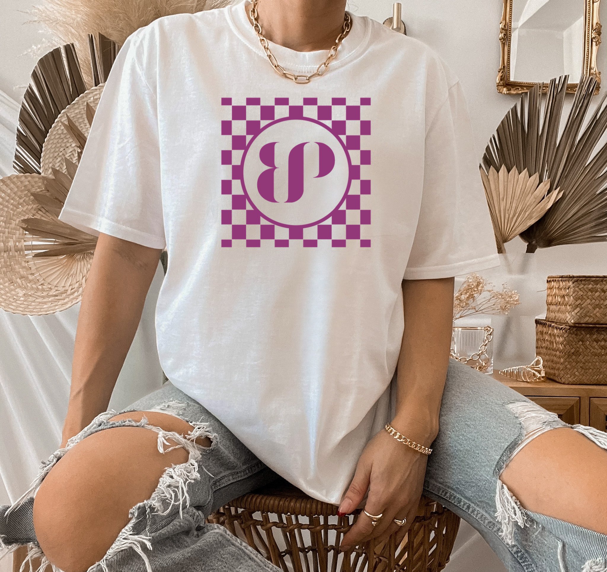 Image for BP Checkered White Tee or Sweatshirt